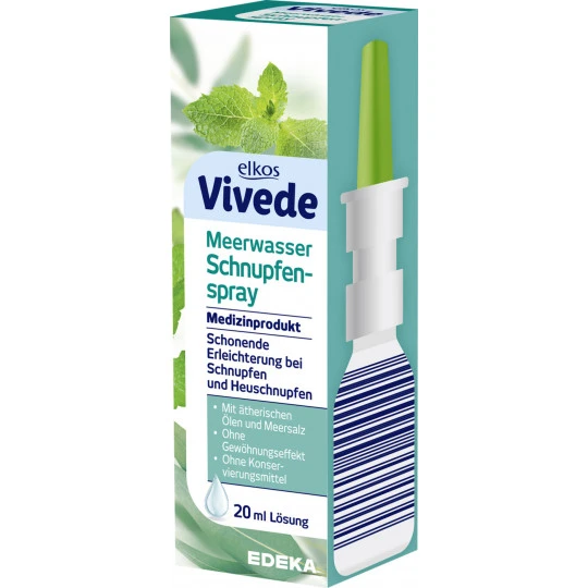 Vivede Meerwasser Schnupfenspray 20ML Vivede Meerwasser Schnupfenspray 20ML -Geschäft Für Körperpflegeprodukte edeka elkos vivede meerwasser schnupfenspray 20ml