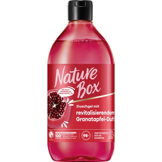 Box Revitalisierendes Duschgel Granatapfel Duft 385ML Nature Box Revitalisierendes Duschgel Granatapfel Duft 385ML -Geschäft Für Körperpflegeprodukte