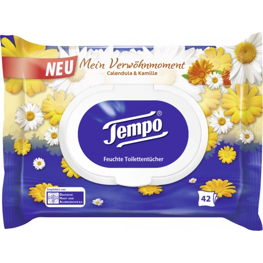 Calendula & Kamille Feuchte Toilettentücher 42ST Tempo Calendula & Kamille Feuchte Toilettentücher 42ST -Geschäft Für Körperpflegeprodukte tempo verwamp246hnmoment calendulaampampkamille feuchtes toilettenpapier 42bl